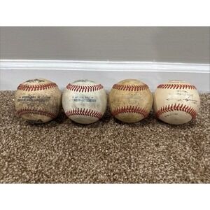 Lot of (4) Game Used Minor League Rawlings Official Baseballs Northern Midwest